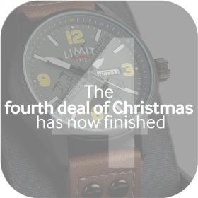 <div id="ct_searchHeader">
<div id="ct_sh_description">
<h2><strong style="font-size: 10px;">The fourth deal of Christmas is now closed.</strong></h2>
<br />On the fourth day of our 12 Deals of Christmas, we're turning the spotlight to your wrist &ndash; enjoy up to 20% off on all watches!&nbsp;</div>
<div class="clear">&nbsp;</div>
</div>